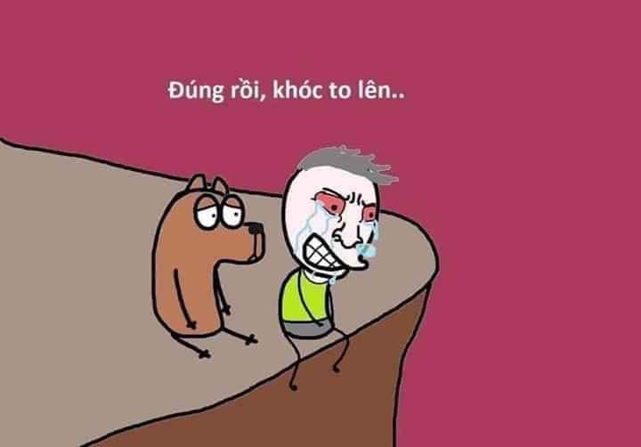 Meme ⚡ Chú chó an ủi: Đúng rồi khóc to lên