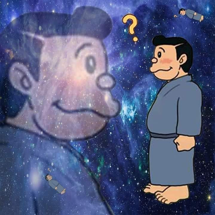 Meme ⚡ Bố Nobita đứng nhìn ngơ ngác không hiểu chuyện gì đang xảy ra