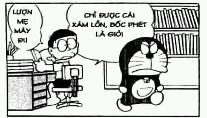 Meme ⚡ Nobita chửi Doraemon lượn mẹ mày đi