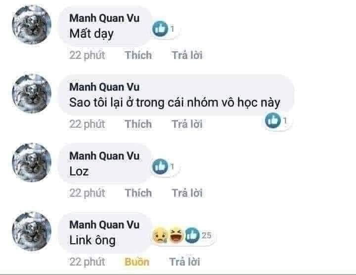 Meme ⚡ Ảnh comment nói mất dạy, sao tôi ở trong nhóm vô học này nhưng lại hỏi link ông