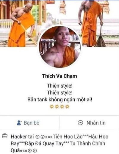 Meme ⚡ Ảnh facebook nhà sư cơ bắp cuồn cuộn Thích Va Chạm Thiện style