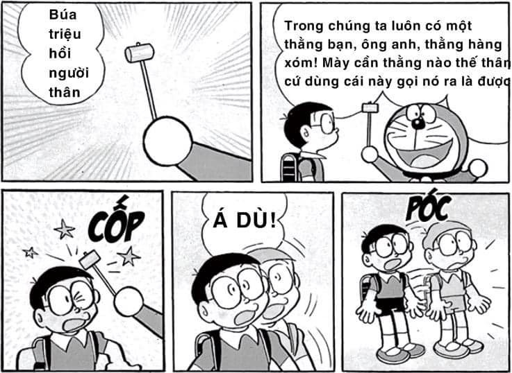 Meme ⚡ Búa triệu hồi người thân của Doraemon