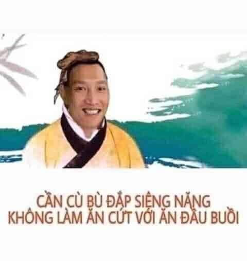 Meme ⚡ Cần cù bù đắp siêng năng, không làm ăn cứt với ăn đầu buoi