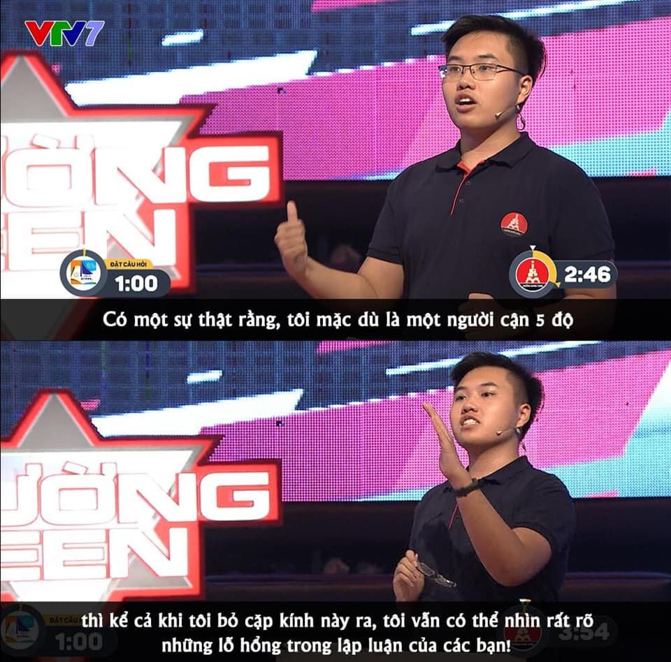 Meme ⚡ Chàng trai đeo kính phản biện cực gắt trên vtv7