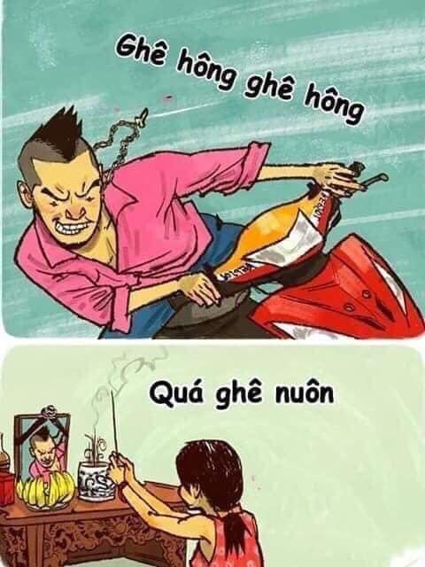 Meme ⚡ Dân tổ lái đua xe nói ghê hông ghê hông, quá ghê luôn