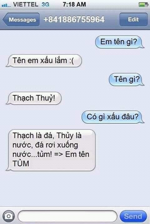 Meme ⚡ Em tên Thạch Thủy – Em tên Tủm