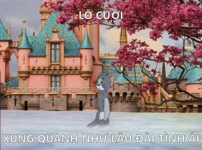 Meme ⚡ Lỡ mồm cười, xung quanh như lâu đài tình ái