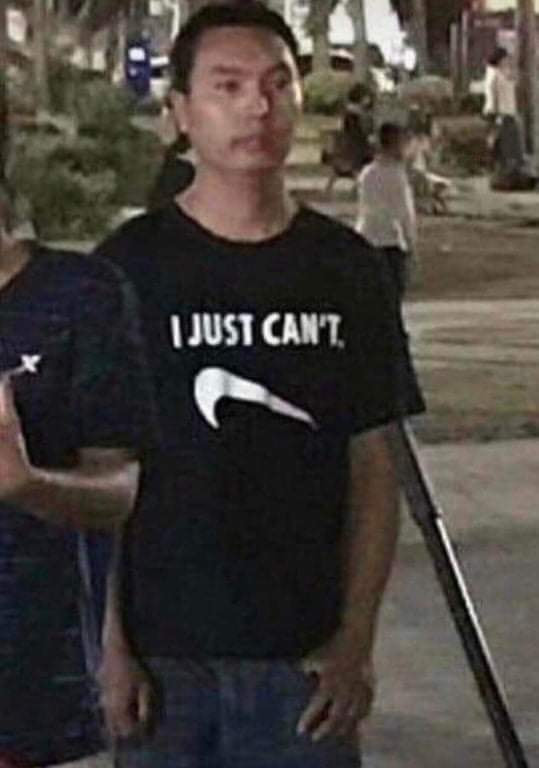 Meme ⚡ Mặc áo Nike ngược có chữ I Just Can’t