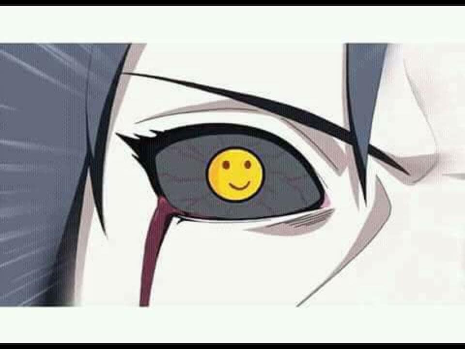 Meme ⚡ Mắt của Sasuke có hình mặt cười thân thiện
