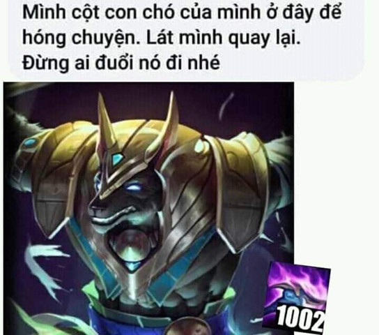 Meme ⚡ Mình cột con chó (tướng Nasus) của mình ở đây để hóng chuyện