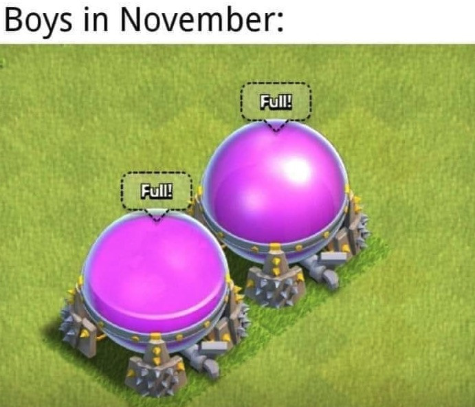 Meme ⚡ Những chàng trai trong tháng 11 no nut november, game Clash of Clans