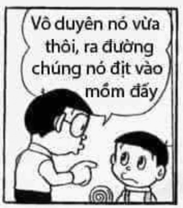 Meme ⚡ Nobita nói vô duyên nó vừa thôi, ra đường chúng nó dit vào mồm đấy