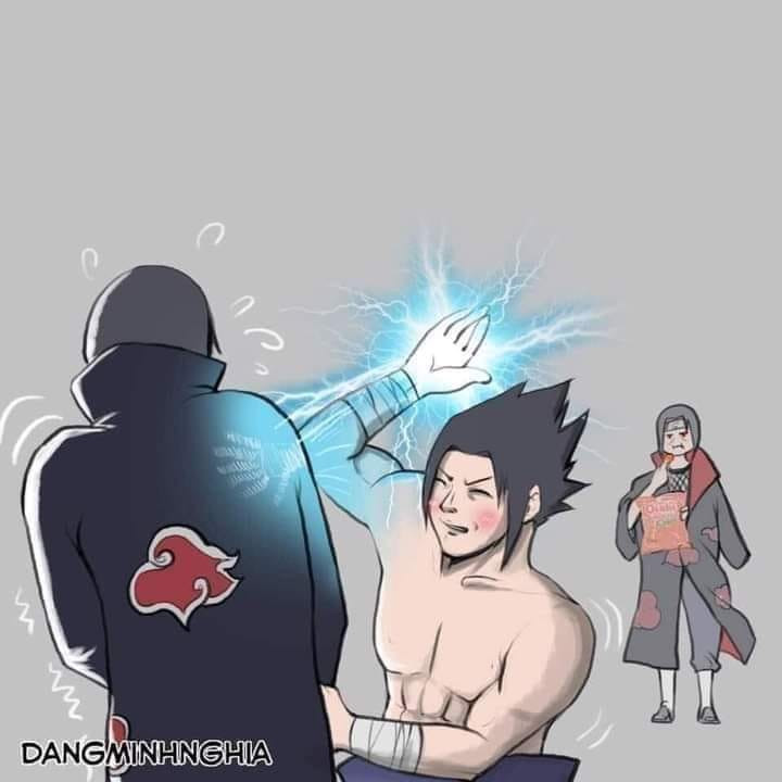 Meme ⚡ Sasuke đánh Itachi hằn vết tay trên người