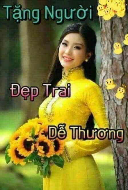 Meme ⚡ Tặng người đẹp trai dễ thương – cô gái xinh đẹp cầm hoa