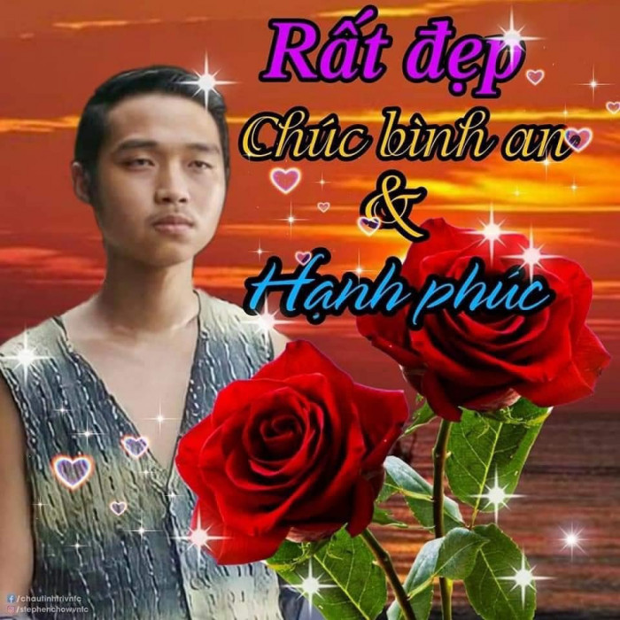 Meme ⚡ Thằng ngố trong phim Châu Tinh Trì rất đẹp chúc bình an và hạnh phúc